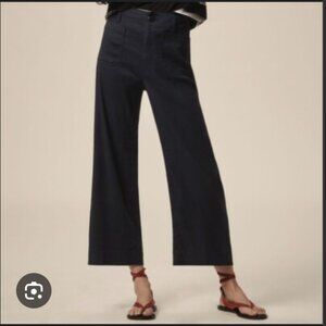 Anthropologie Black The Colette Cropped Wide-Leg Pants by Maeve: Linen Edition